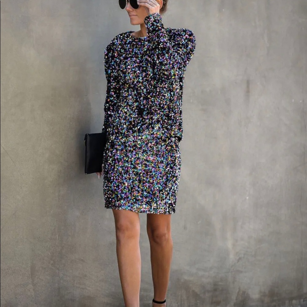 multi sequin mini skirt